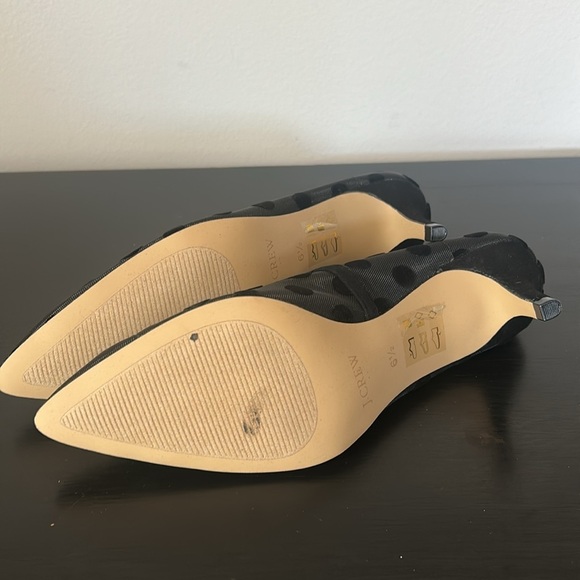 J. Crew Factory Esme mesh polka dot kitten heels shoes BC189 Black - Picture 12 of 12